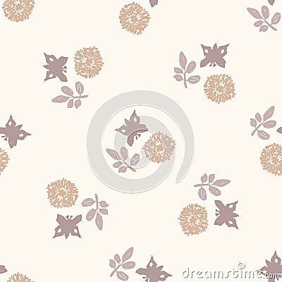 Calm newborn minimal butterfly seamless pattern. Gender neutral baby nursery decor background. Scandi style sketch Vector Illustration