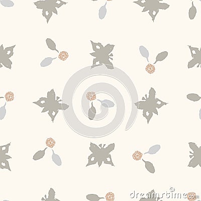 Calm newborn minimal butterfly seamless pattern. Gender neutral baby nursery decor background. Scandi style sketch Vector Illustration