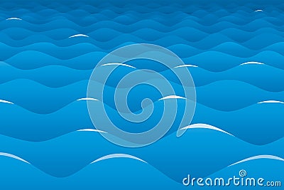 Calm ocean background Cartoon Illustration