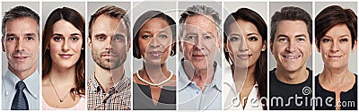 Calm people faces Stock Photo