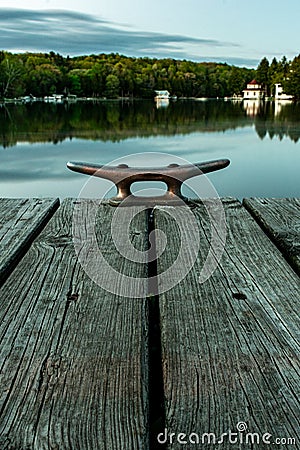 A calm reflective Elkhart Lake Stock Photo