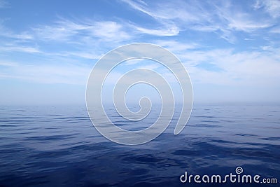 Calm sea blue water ocean sky horizon scenics Stock Photo