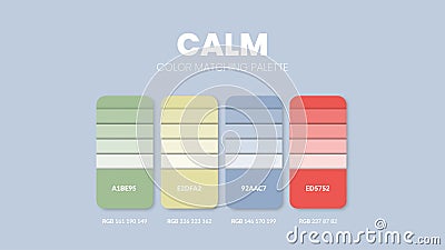 Calm sea color guide book cards samples. Color theme palettes or color schemes collection. Colour combinations in RGB or HEX. Set Vector Illustration