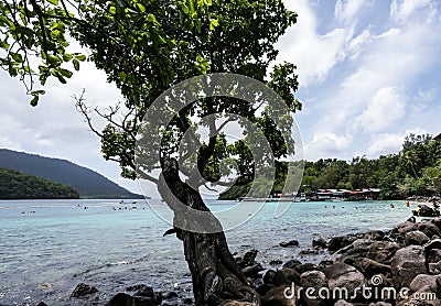 Calm sea on the Rubiah island, Sabang, Weh Island Editorial Stock Photo