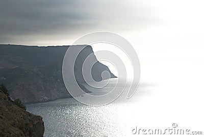 Calm seascape with stormy sky. Stock Photo