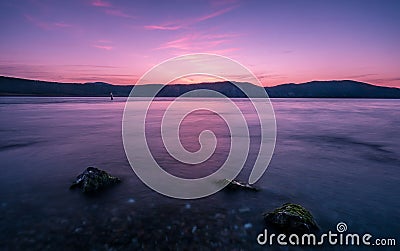 Calm seascape at sunset Stock Photo