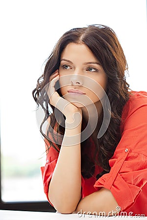 Calm and serious woman Stock Photo