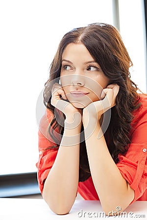 Calm and serious woman Stock Photo