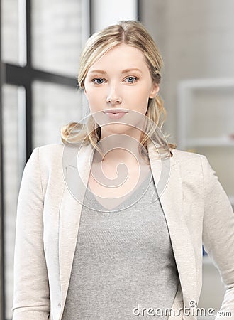 Calm and serious woman Stock Photo