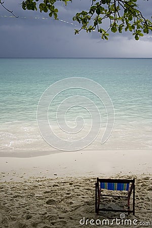 Calm before the storm on beach Stock Photo