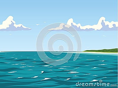 Calm view of the seaside Vector Illustration