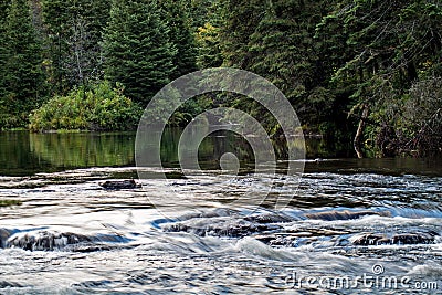 Calm Water and Rapids Just Prior To Furnace Falls Stock Photo