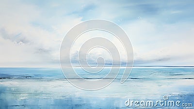 Calm Water Sky Painting In The Style Of Ingrid Baars Stock Photo