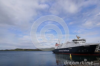 The Calmac ferry Finlaggan in Kennacraig Editorial Stock Photo