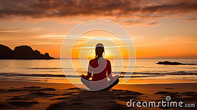 Calming Sunset Meditation: Restored And Repurposed Beach Academia Stock Photo