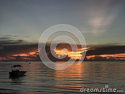 Calming sunset view Stock Photo