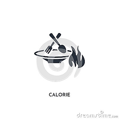 Calorie icon. simple element illustration. isolated trendy filled calorie icon on white background. can be used for web, mobile, Cartoon Illustration