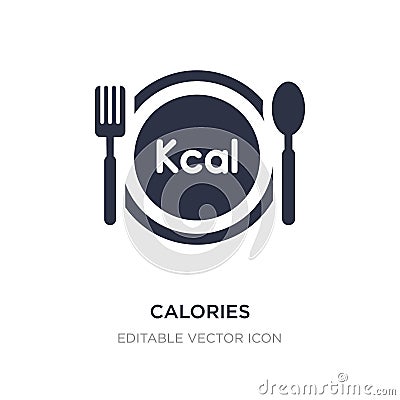 calories icon on white background. Simple element illustration from Food concept Vector Illustration