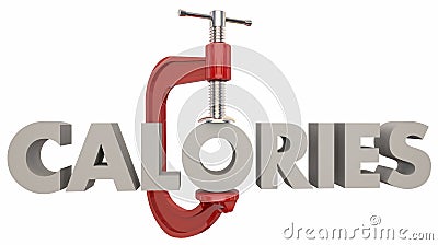 Calories Reduce Eating Lose Weight Diet Vice Clamp Stock Photo