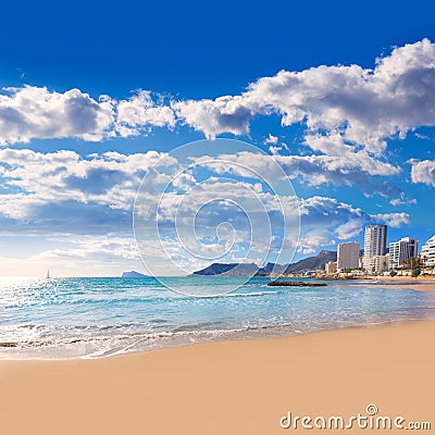 Calpe playa Cantal Roig beach Alicante Stock Photo