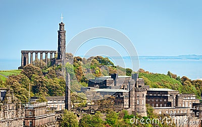 Calton Hill at Edinburgh, Scotland Stock Photo