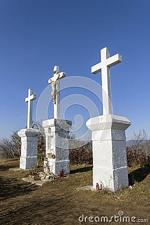 Calvary in the Buda Hills near Budapest Stock Photo