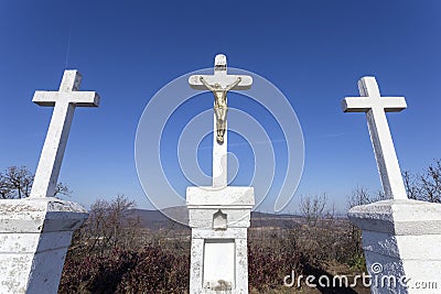 Calvary in the Buda Hills near Budapest Stock Photo