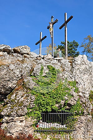 Calvary in Moosbach, Bavaria Stock Photo