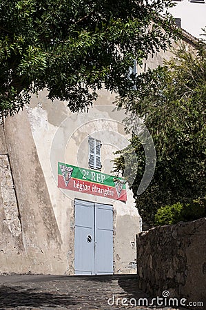 Calvi, Citadel, French Foreign Legion, Corsica, France, sign, symbolic, Europe, travel Editorial Stock Photo