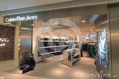 Calvin klein jeans shop in hong kong Editorial Stock Photo