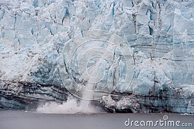 Calving of Margerie Glacier in Glacier Bay Stock Photo