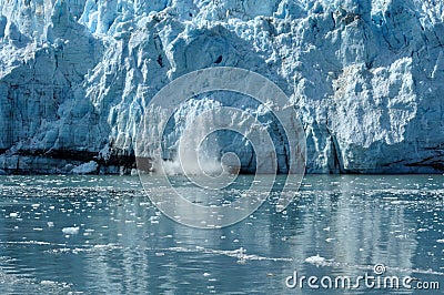 Calving, Tidewater Margerie Glacier, Alaska Stock Photo