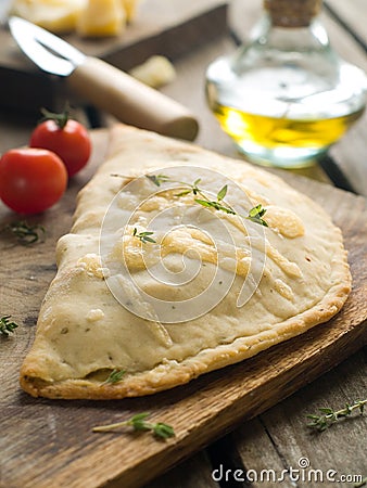 Calzone pizza Stock Photo