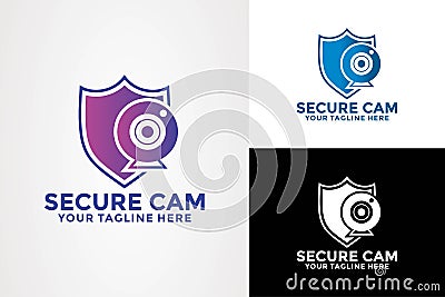 Cam Security Logo design, cam logo template vector Vector Illustration