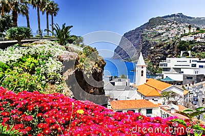 Camara de Lobos, small fisherman village on Madeira island Stock Photo