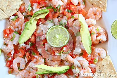 Camaron shrimp ceviche raw seafood salad Mexico Stock Photo