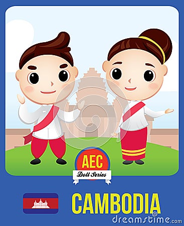 Cambodia AEC doll Vector Illustration