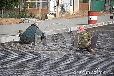 Cambodia. Road. Siem Reap province. Editorial Stock Photo