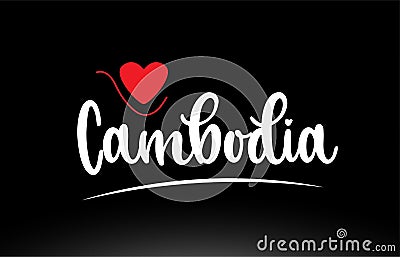 Cambodia country text typography logo icon design on black background Vector Illustration