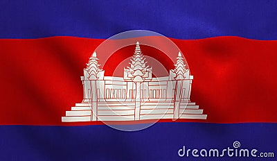 Cambodia Flag Cartoon Illustration