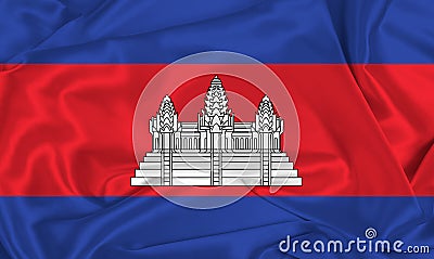 Silk Cambodia Flag Stock Photo