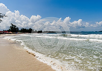 Cambodia. lagoon, beach, sand, sea water and jungle Editorial Stock Photo