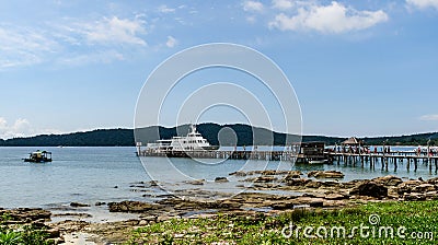 Cambodia. lagoon, beach, sand, sea water and jungle Editorial Stock Photo