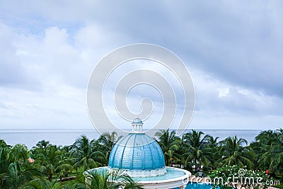 Cambodia sea, view from terrace of Koh Kong Resort, the resort c Stock Photo