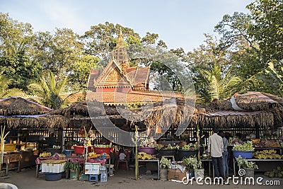 CAMBODIA SIEM REAP PREAH ANG CHORM SHRINE Editorial Stock Photo