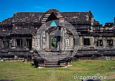 Library template at Angkor Wat Editorial Stock Photo