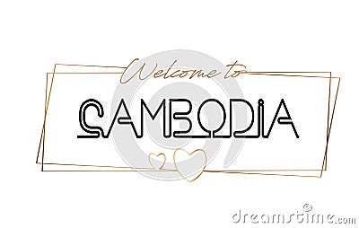 Cambodia Welcome to text Neon lettering typography. Word for logotype, badge, icon, postcard, logo, banner Vector Illustration Vector Illustration