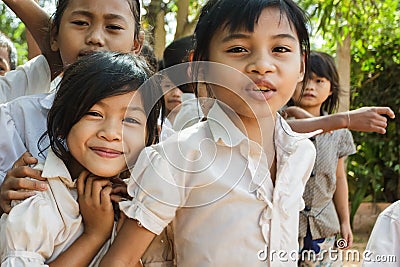 Cambodian little girl portrait Editorial Stock Photo