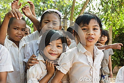 Cambodian little girl portrait Editorial Stock Photo