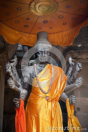 Cambodian statue of Vishnu Stock Photo